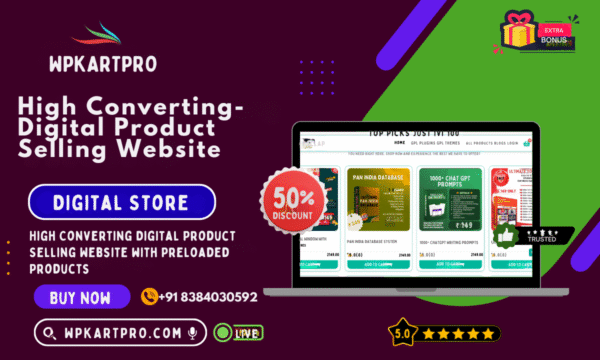 High Converting Digital Product Selling Website with Preloaded Products