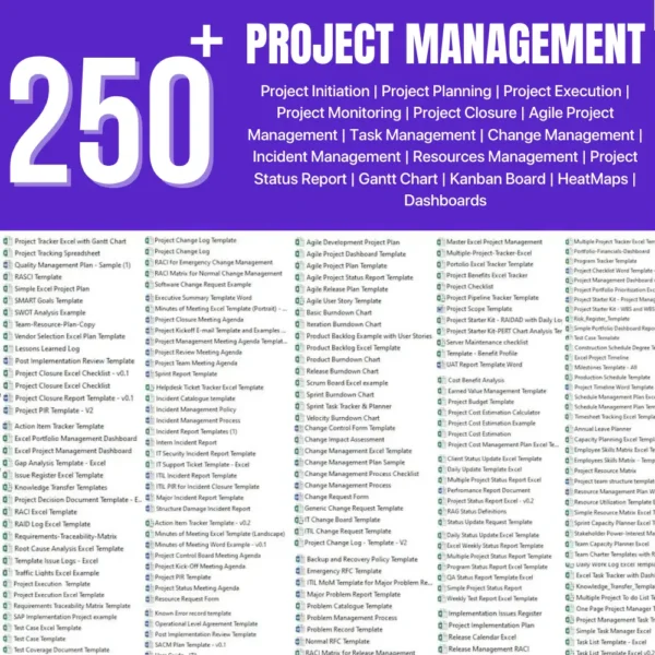 250+ Project Management Templates Collection