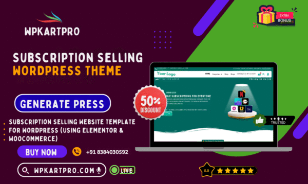 Subscription Selling Website Template for WordPress (Using Elementor & WooCommerce)