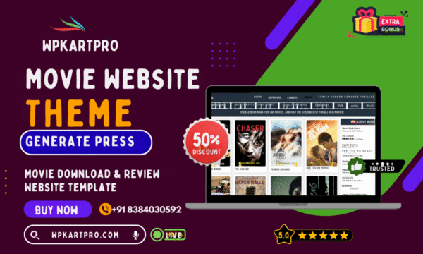 Movie Download & Review Website Template Using GeneratePress Theme